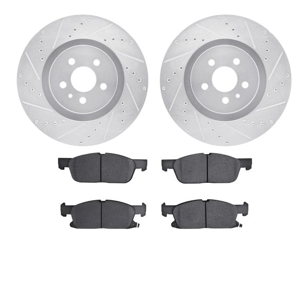 Dynamic Friction Co 7502-55003, Rotors-Drilled and Slotted-Silver with 5000 Advanced Brake Pads, Zinc Coated 7502-55003